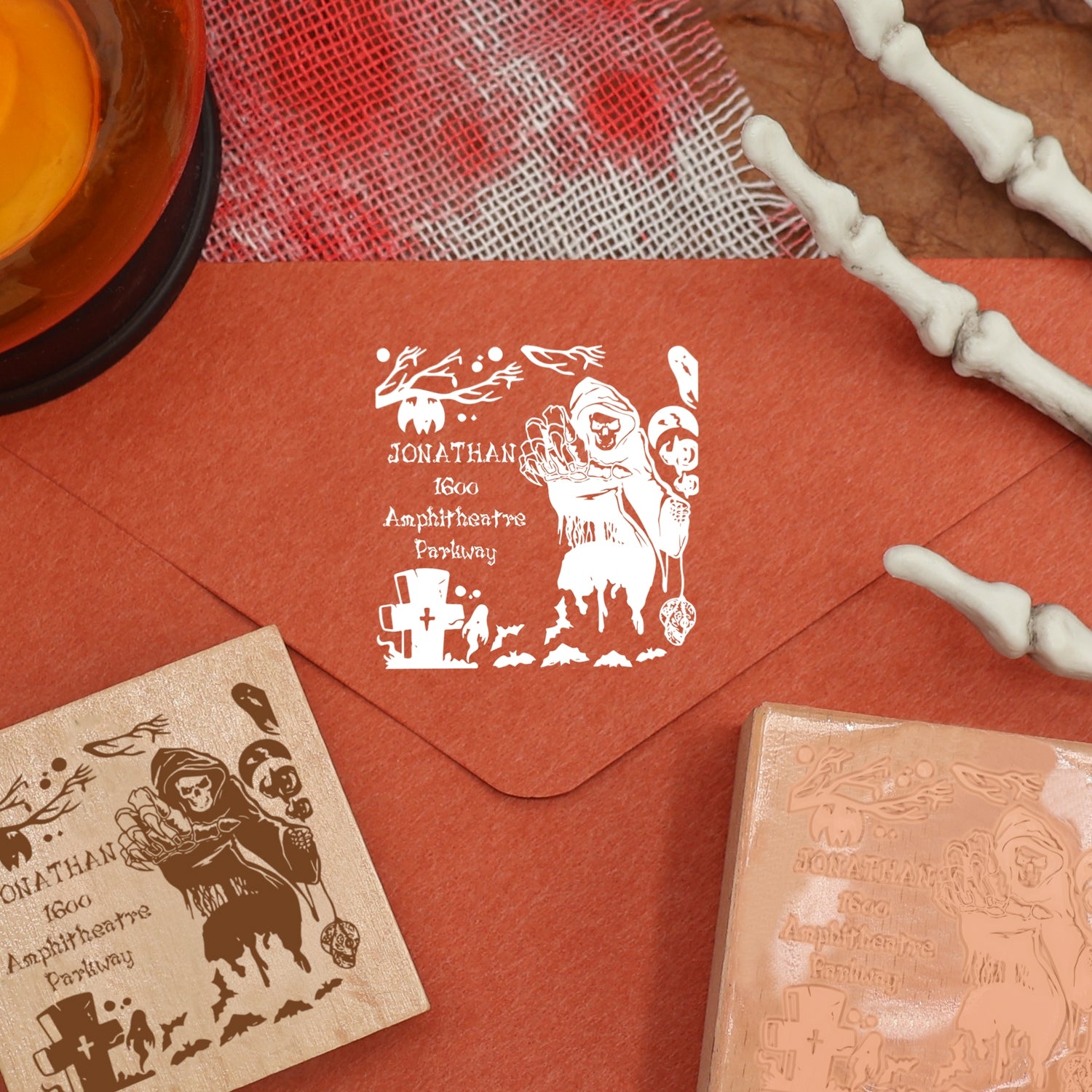 Carimbo de Borracha de Morada Halloween Personalizado 4