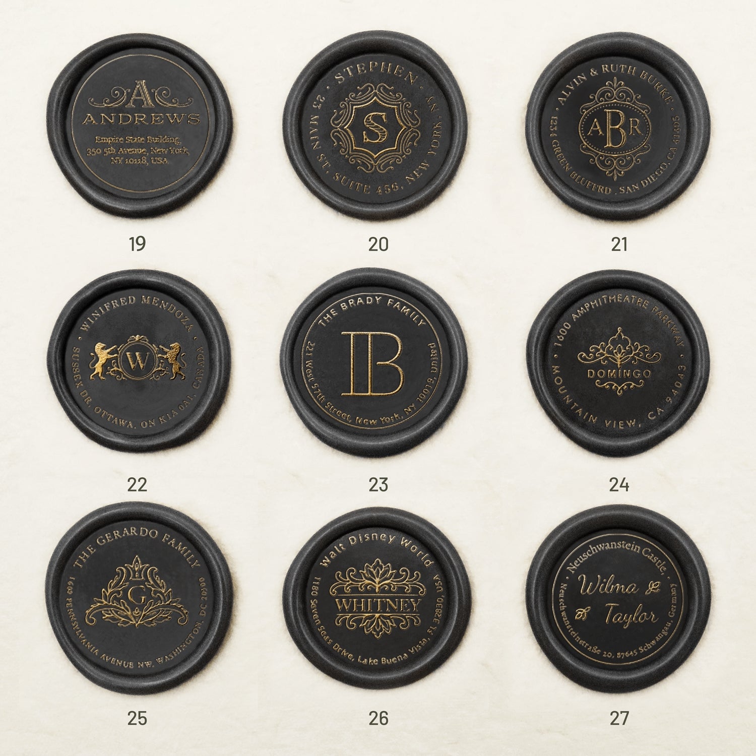 Carimbo de Lacre Personalizado com Morada (27 desenhos) Custom-Address-Wax-Seal-Stamp3