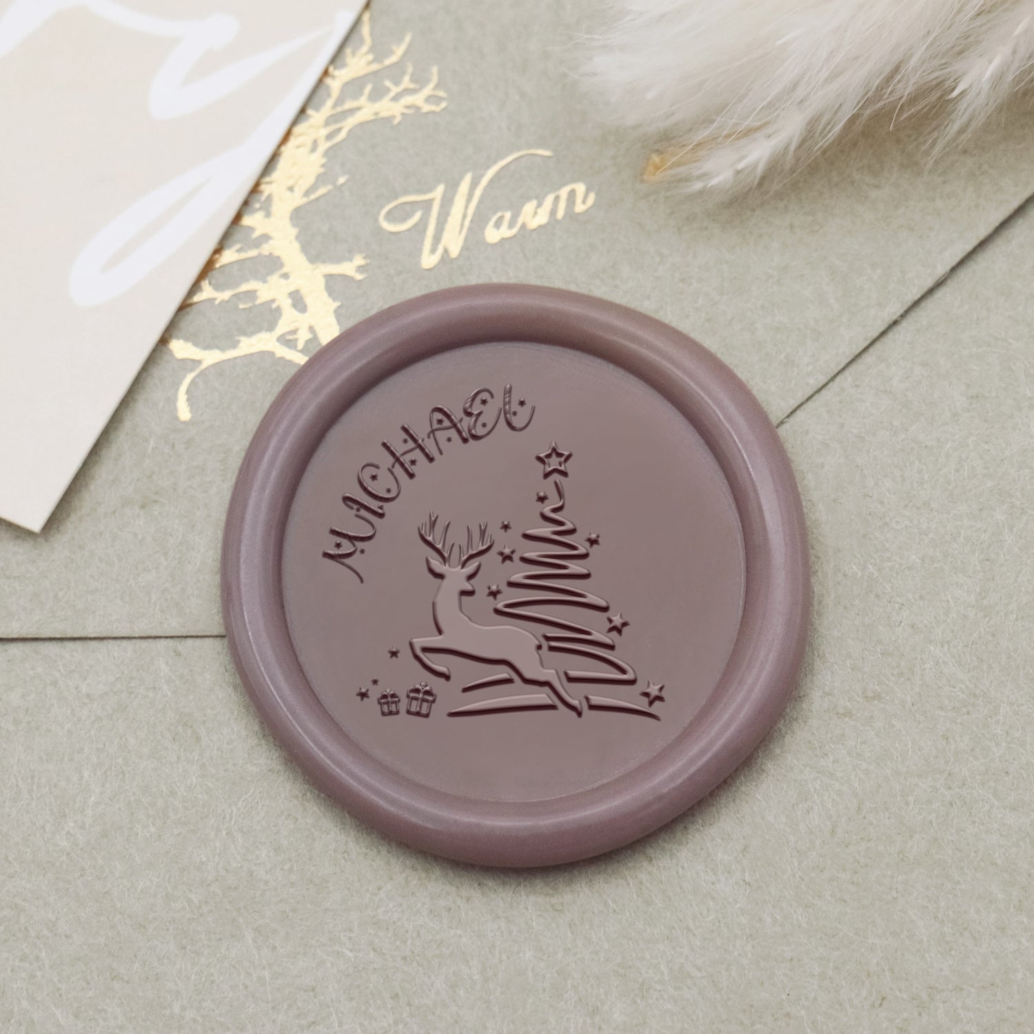 Carimbo de Sinete de Lacre de Nome de Natal Personalizado (27 Designs) 1