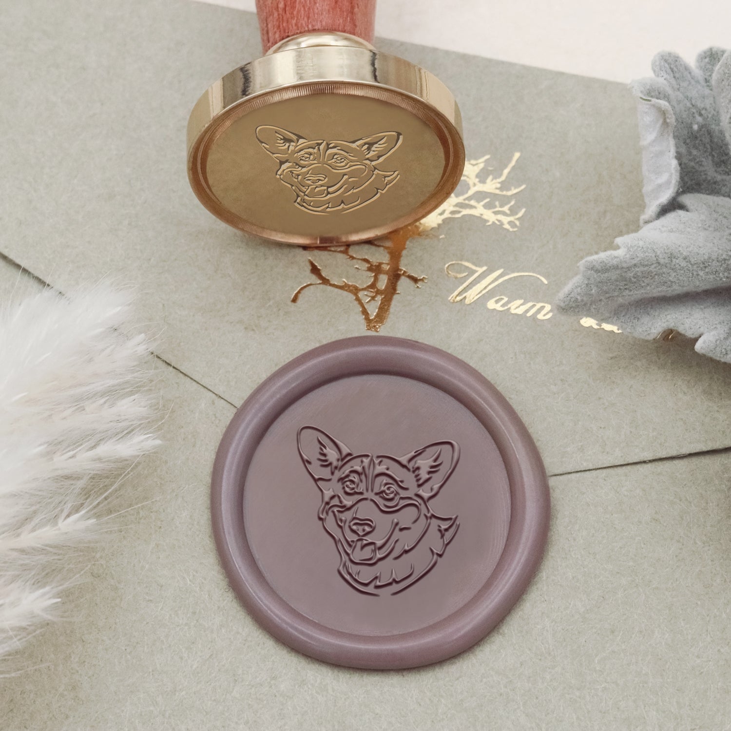 Carimbo de Sinete de Lacre Cão Corgi - Stamprints