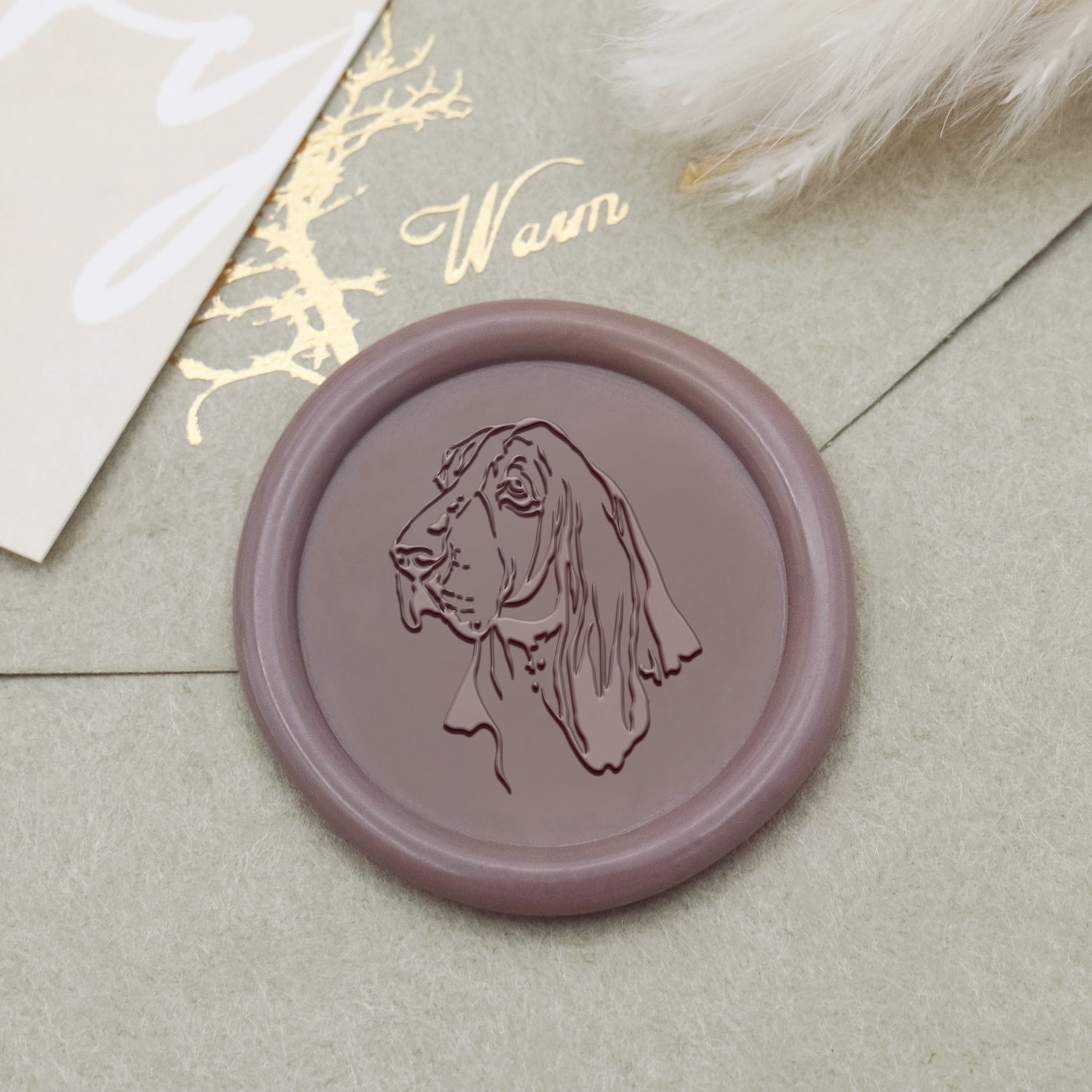Carimbo de Sinete de Lacre Cão Basset Hound - Stamprints1