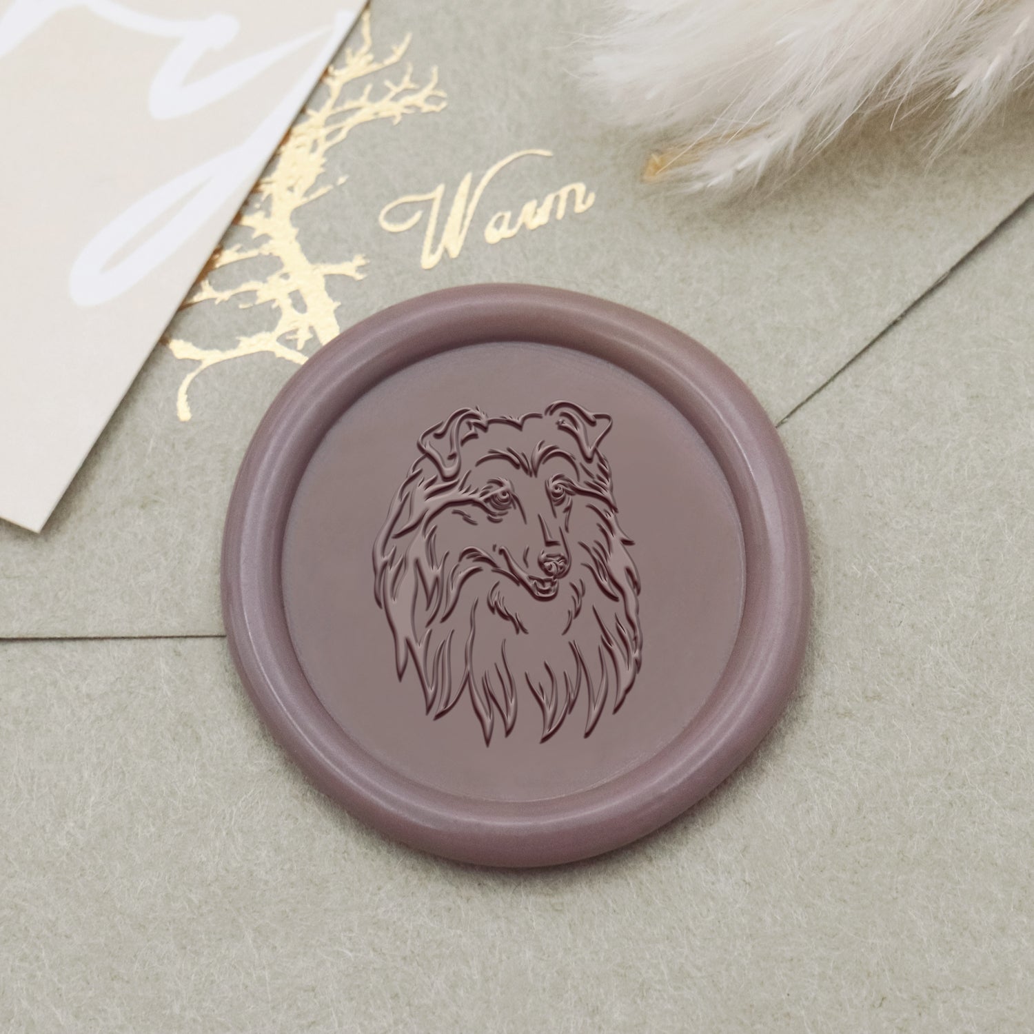 Carimbo de Sinete de Lacre de Cão Border Collie - Stamprints1