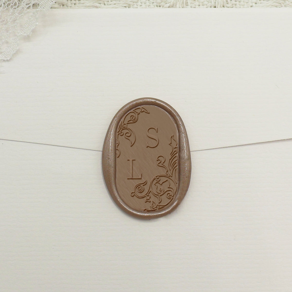 Carimbo de Lacre Personalizado Oval para Casamento - Estilo 8 1