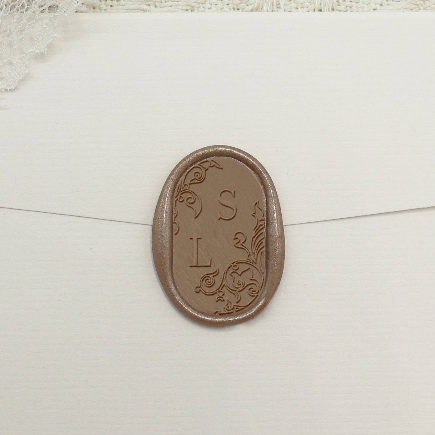 Carimbo de Lacre Personalizado Oval para Casamento - Estilo 8 1