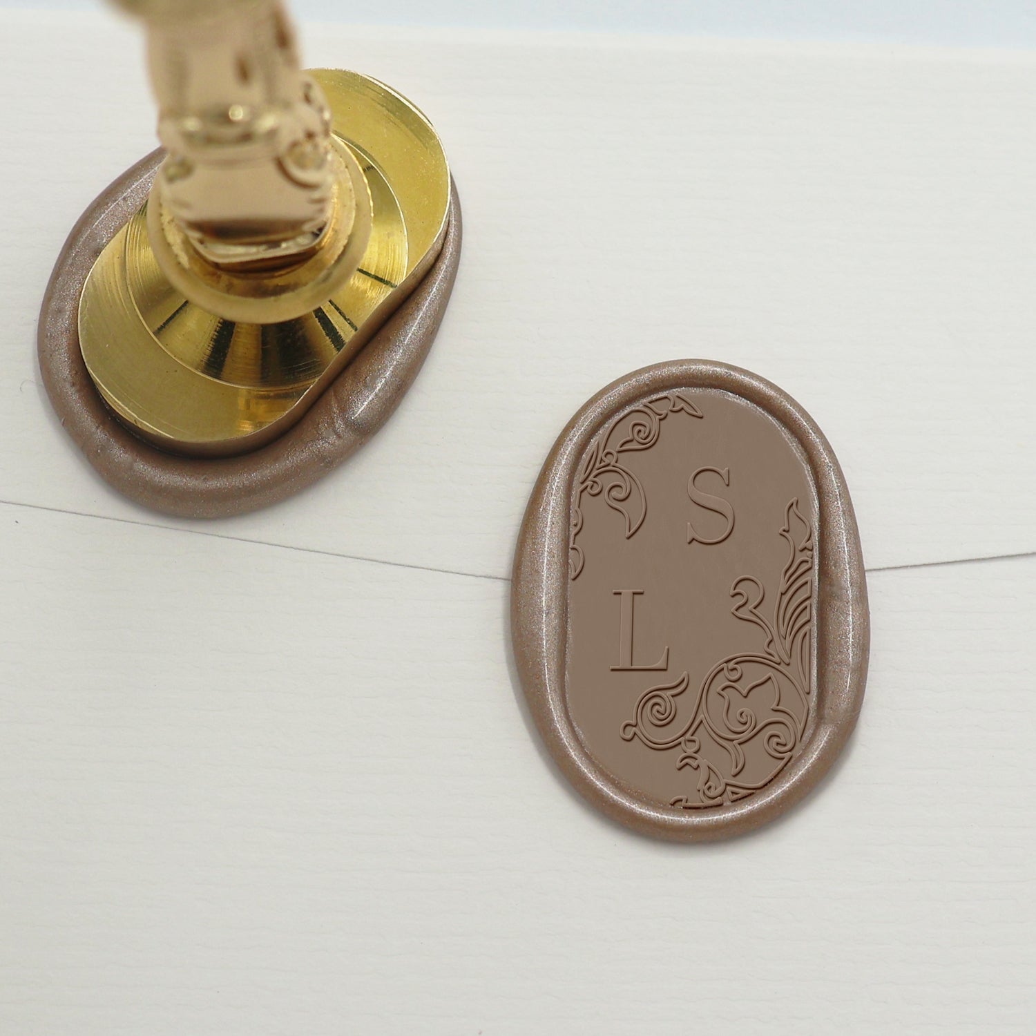 Carimbo de Sinete de Lacre Personalizado Oval para Casamento - Estilo 8 2
