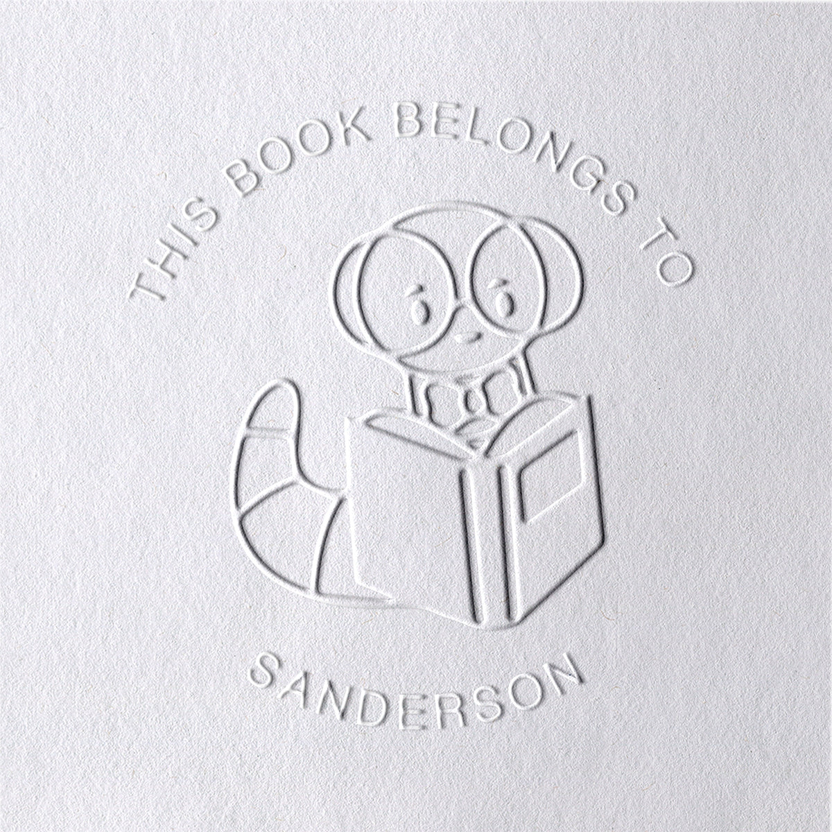 Chancela de Livro Personalizada com Lagarta de Desenho Animado Chancela de Livro Personalizada com Lagarta de Desenho Animado15-11
