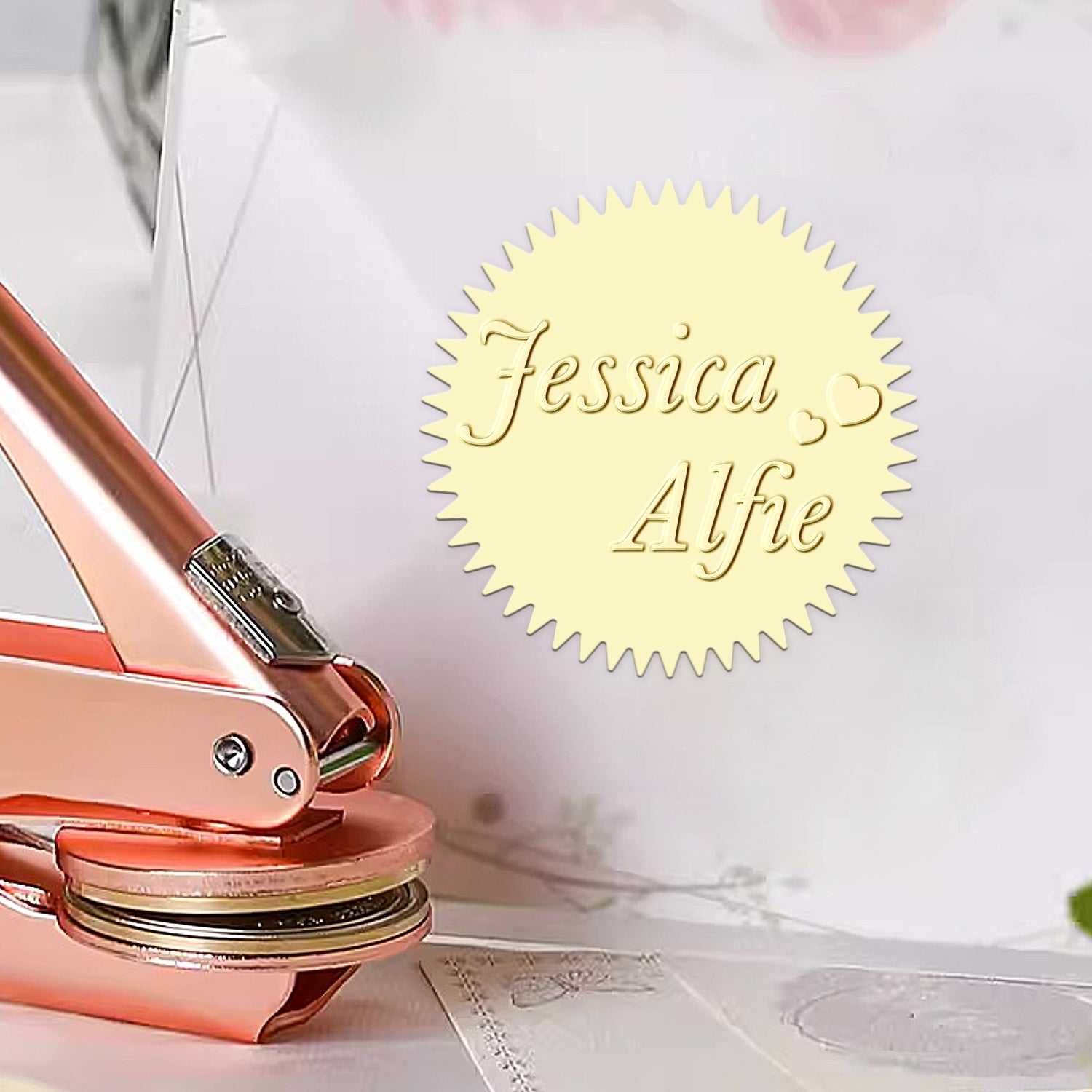 Chancela de Casamento com Nome Minimalista Personalizado - Estilo 3 1-31