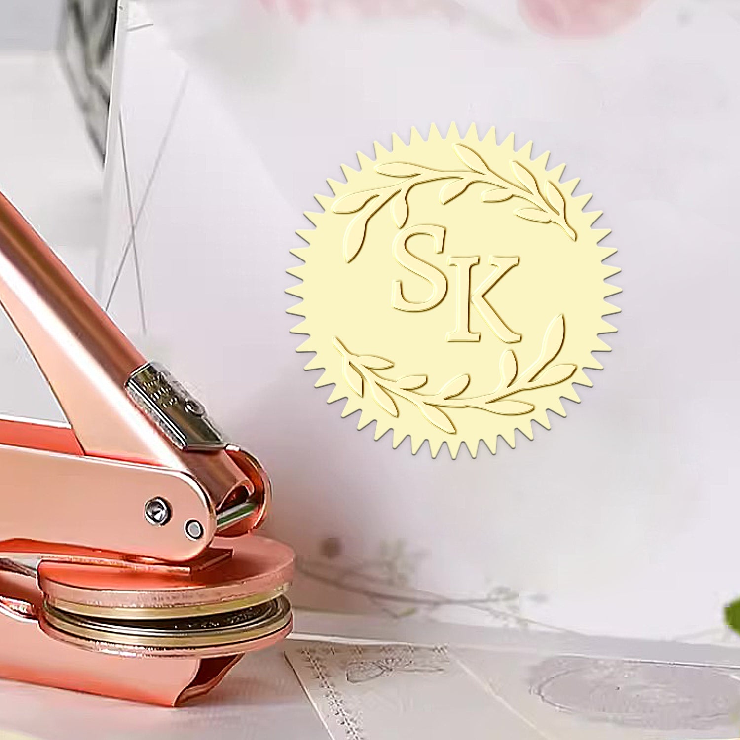 Custom Initials and Branch Monogram Wedding Embosser 1-261