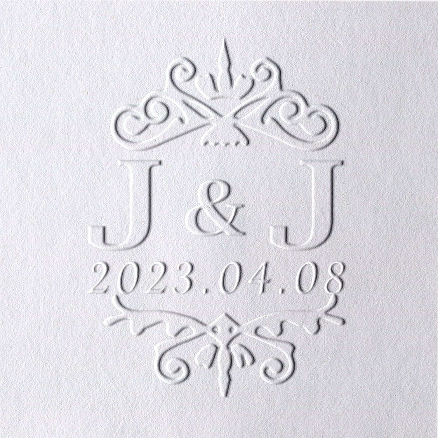 Chancela Personalizada de Monograma de Casamento com Iniciais Duplas e Data 331