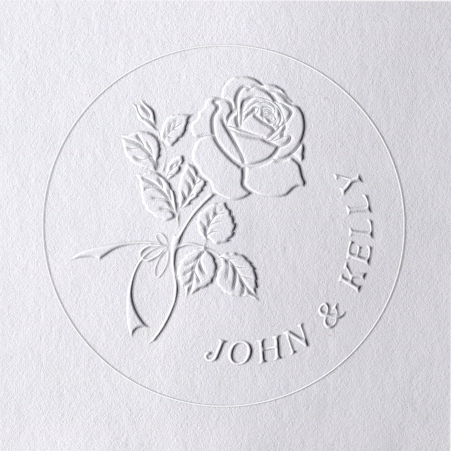 Chancela de Casamento com Rosa Personalizada 121