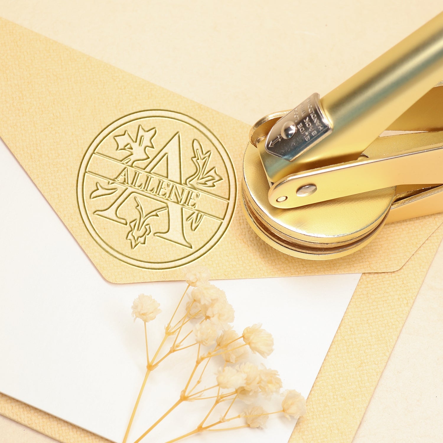 Chancela de Nome Floral Personalizado de 26 Letras A11