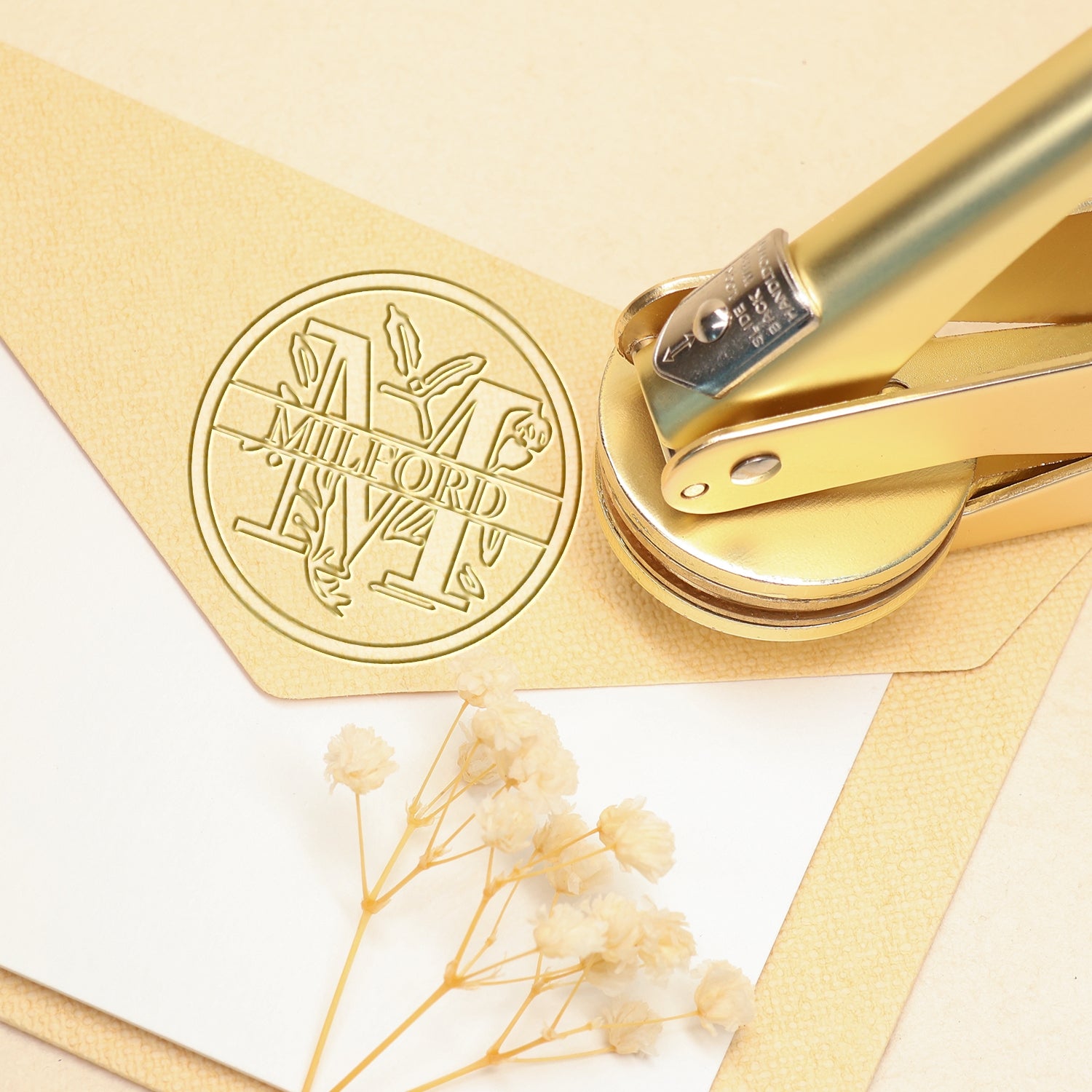 Chancela de Nome Floral Personalizado de 26 Letras - M M11