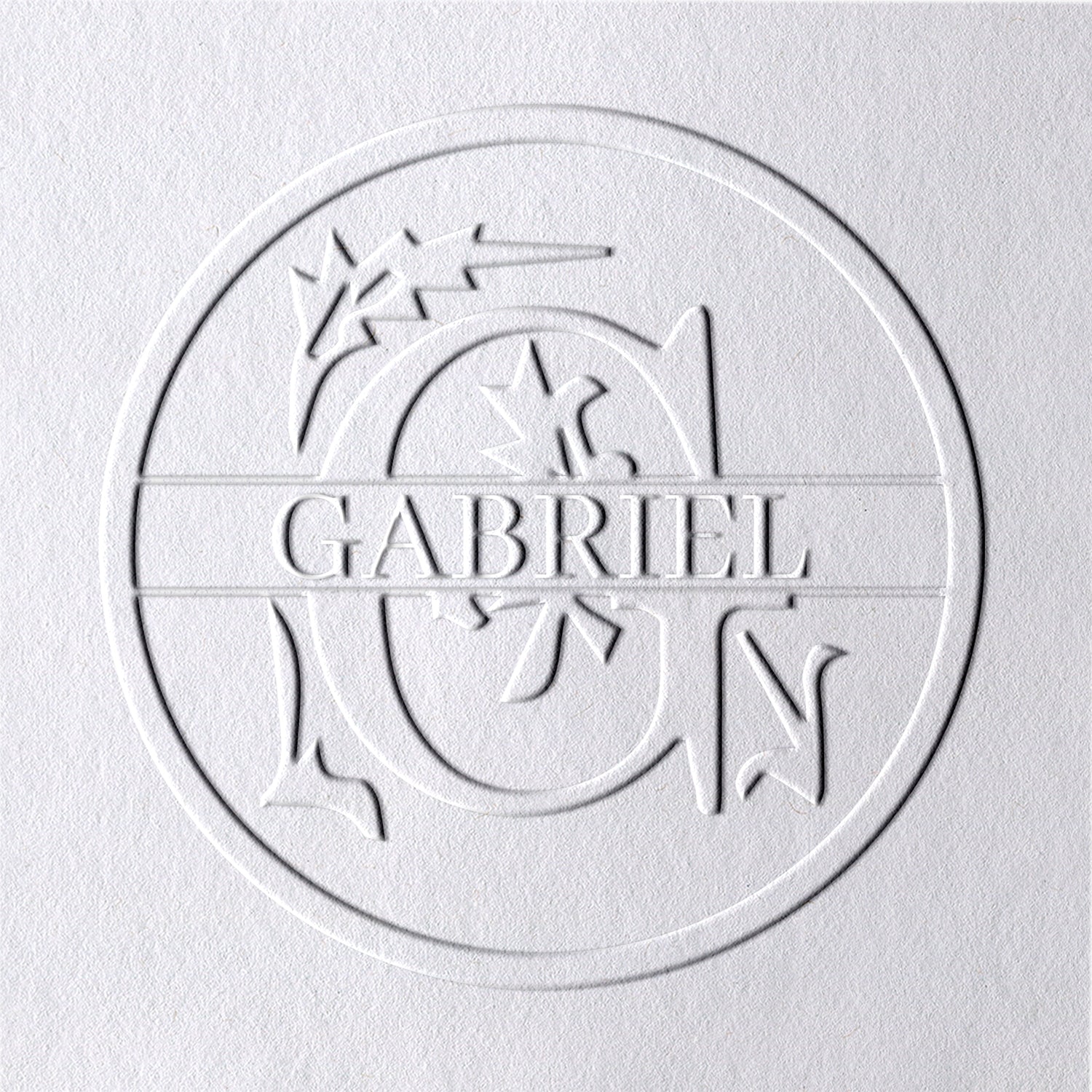 Chancela de Nome Floral Personalizado de 26 Letras - G G1