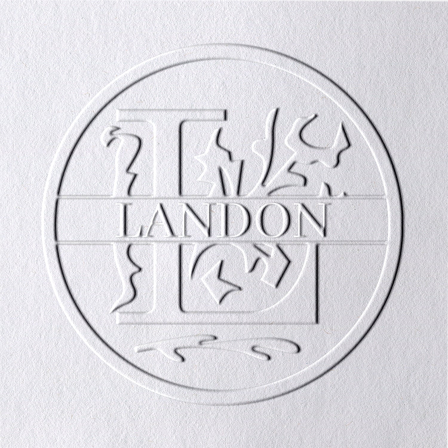 Chancela de Nome Floral Personalizado de 26 Letras - L L1