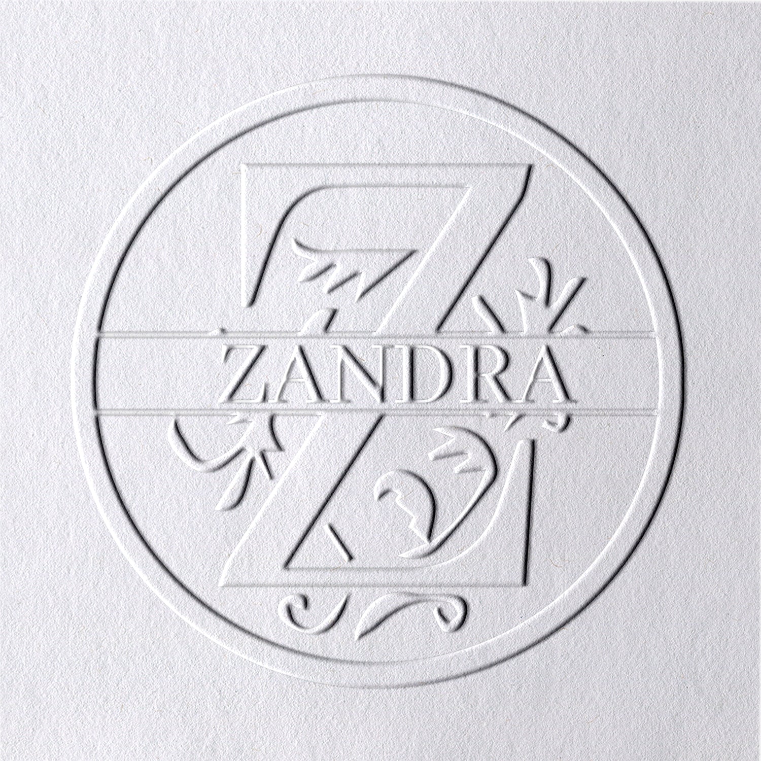 Chancela de Nome Floral Personalizado de 26 Letras - Z Z1