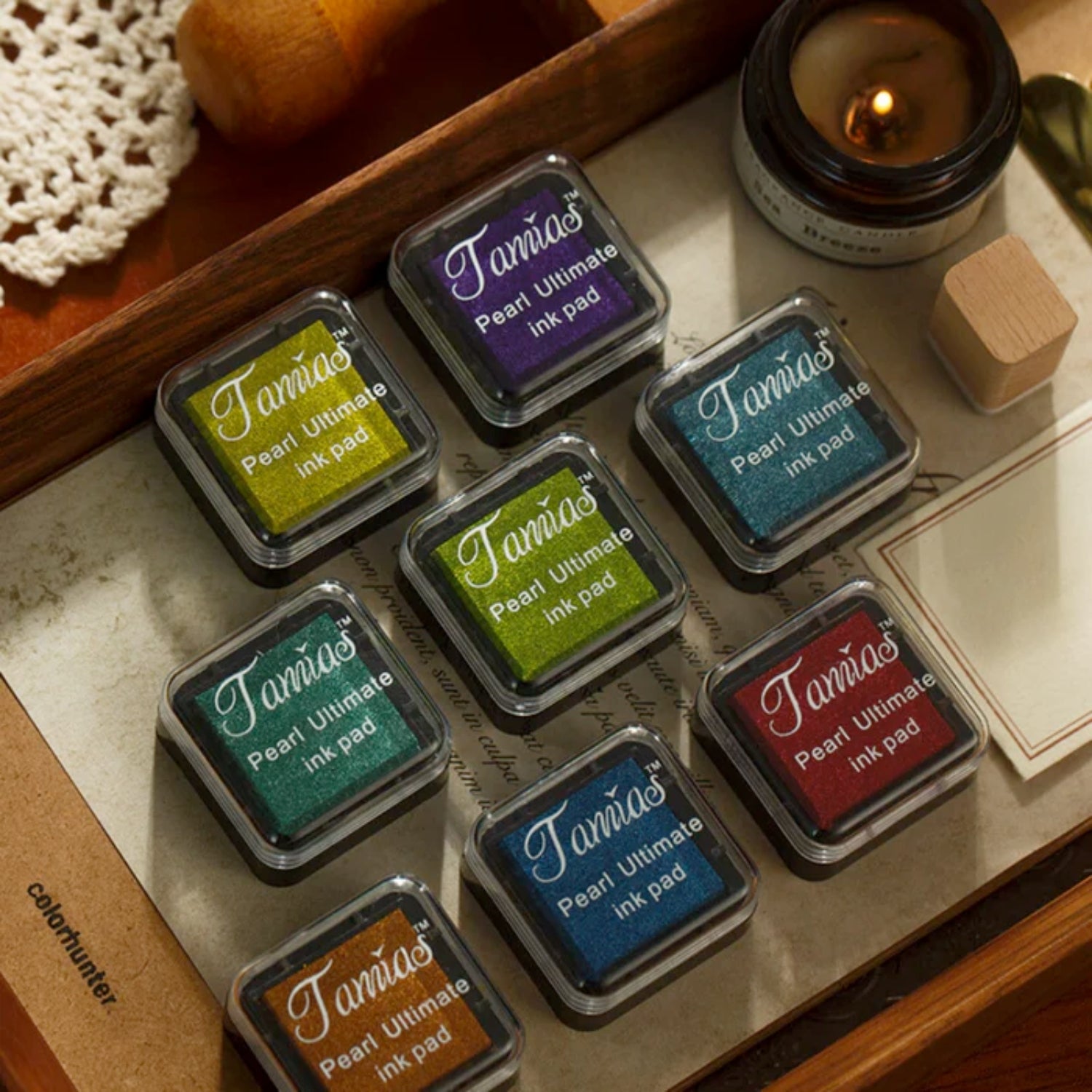 Almofada de Carimbo Mini Retro Perolado (8 Cores) 13