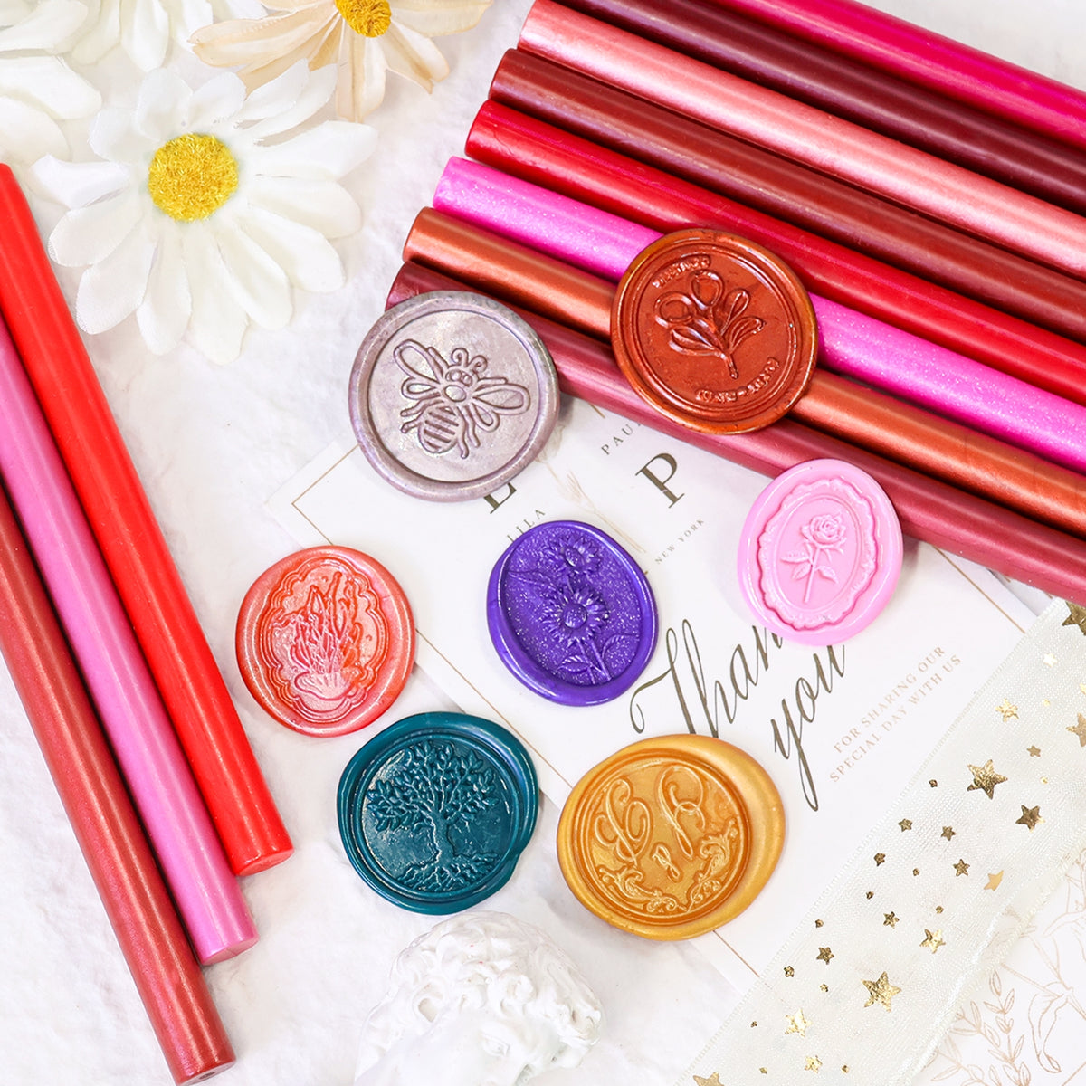 Conjunto de Bastões de Lacre Rosa (20 Peças Aleatórias)1