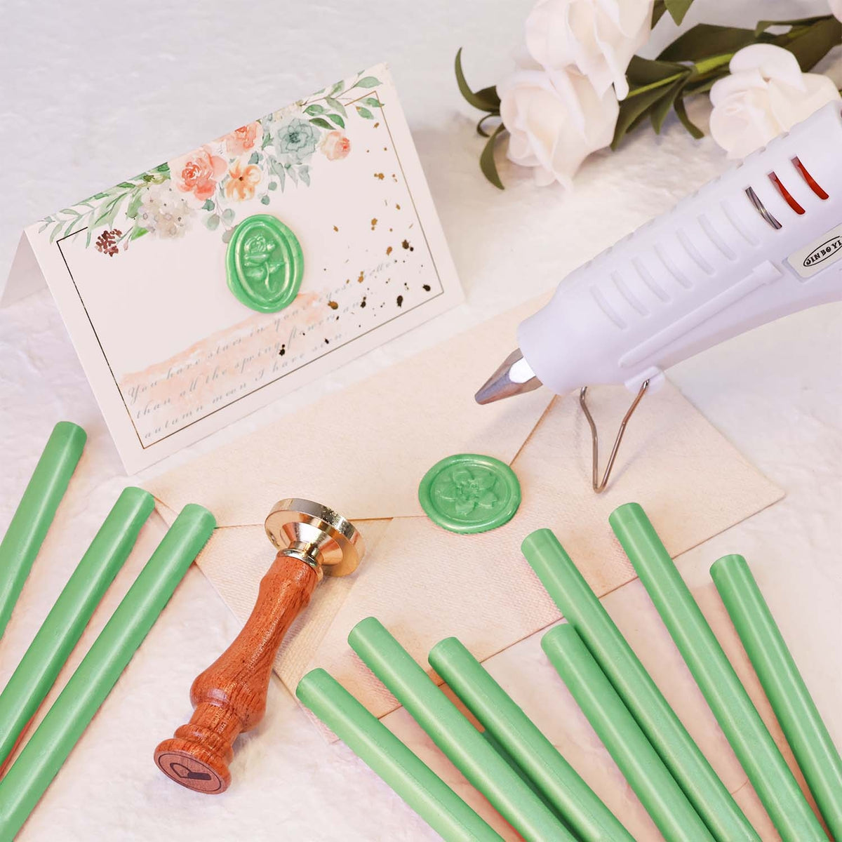 Conjunto de Bastões de Lacre Verde para Sinete (20 Peças Aleatórias)14