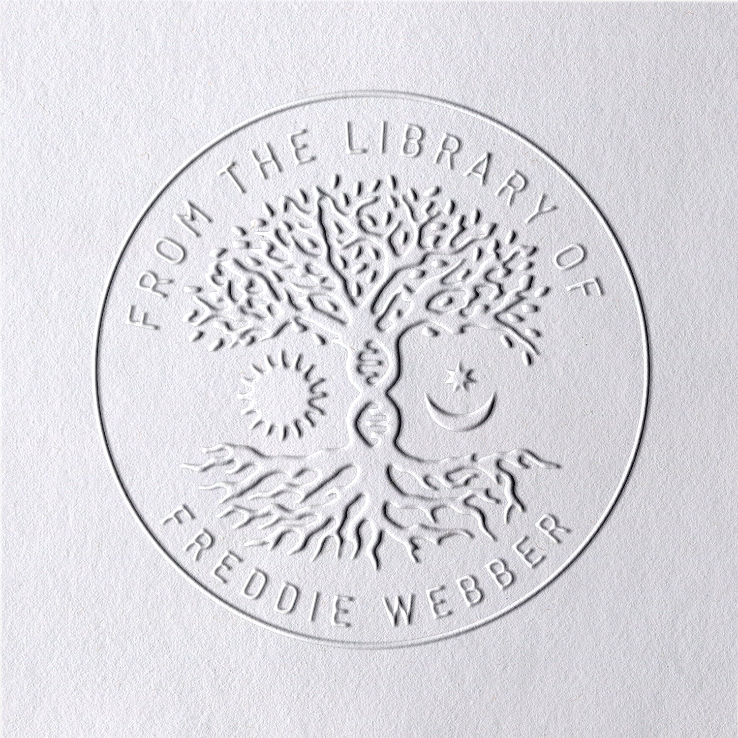 Chancela de Livro Árvore da Vida Personalizada da Biblioteca2