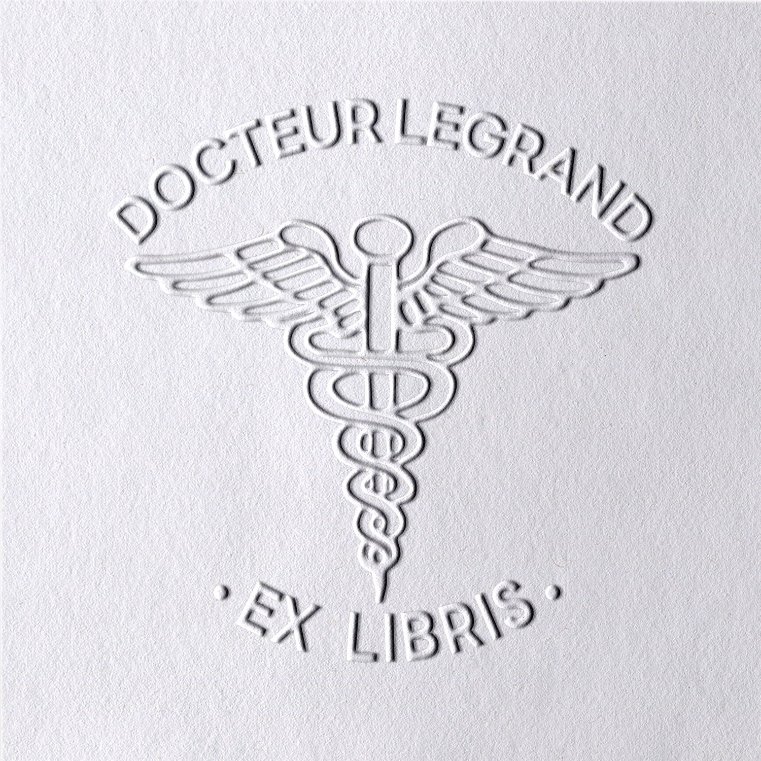 Chancela de Livros Ex-Libris Caduceu Personalizado2