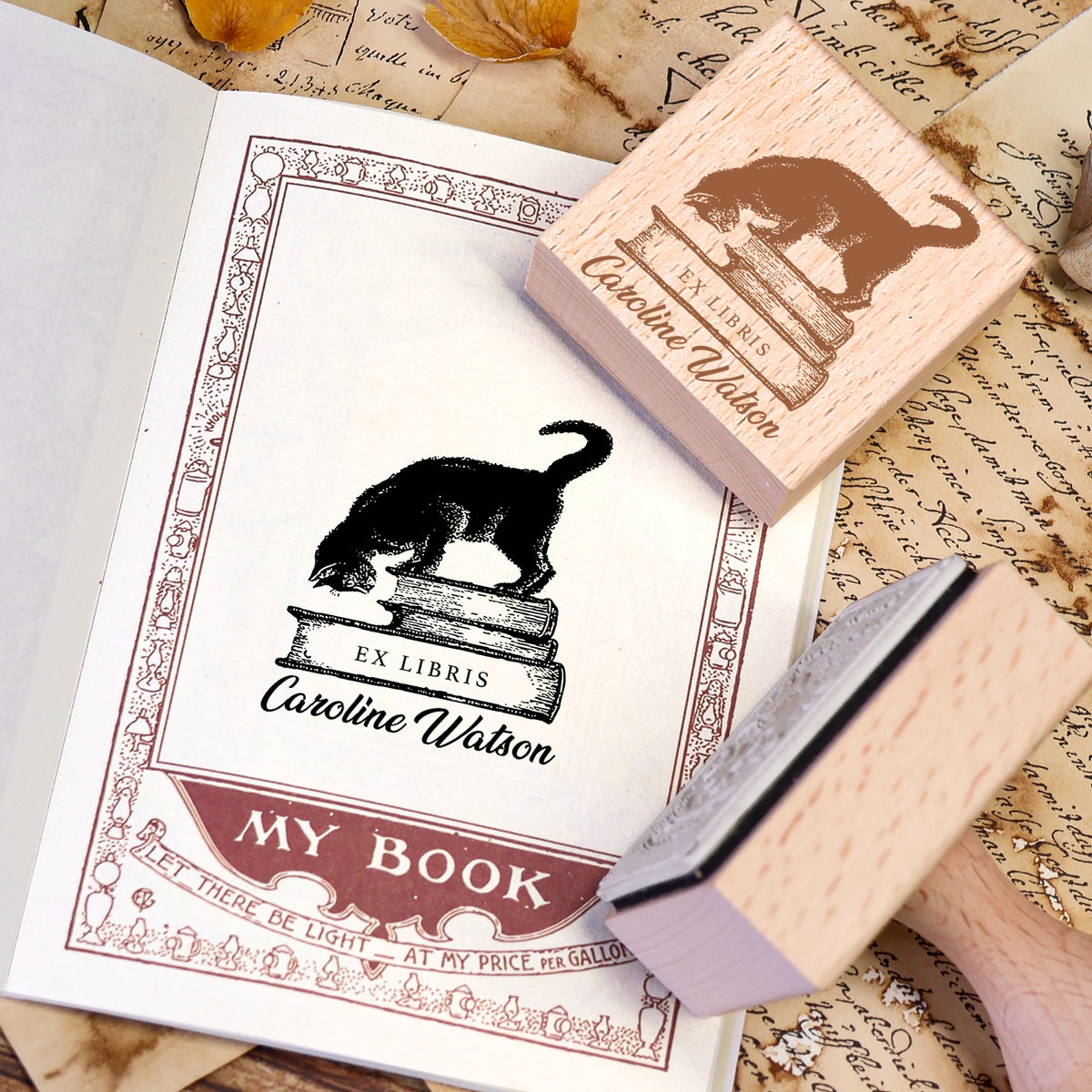 Carimbo de Borracha de Madeira Ex-Libris de Livro Personalizado Twin Soaring Swallow 2