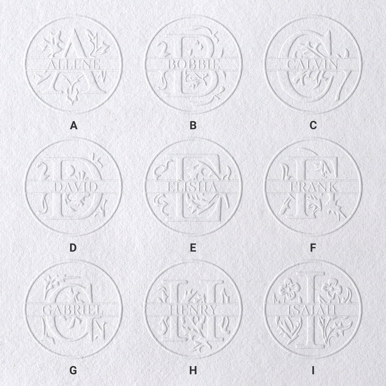 Chancela de Nome Floral Personalizado de 26 Letras sku-11