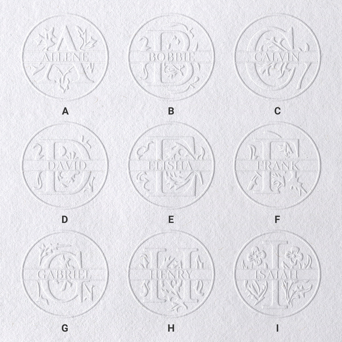 Chancela de Nome Floral Personalizado de 26 Letras sku-11