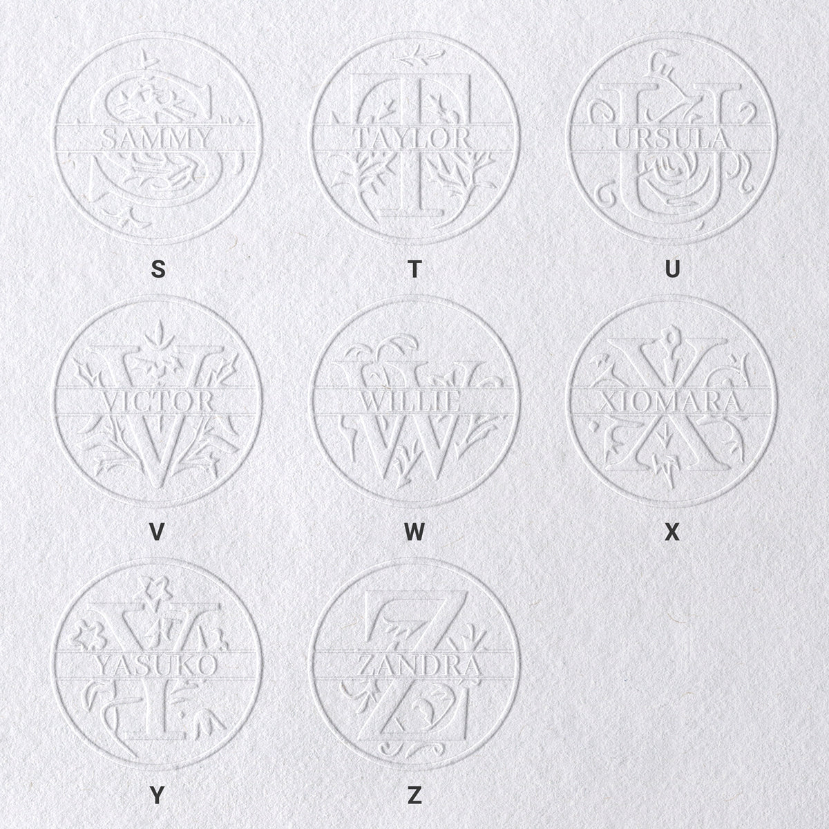 Chancela Personalizada de Nome Floral de 26 Letras sku-31