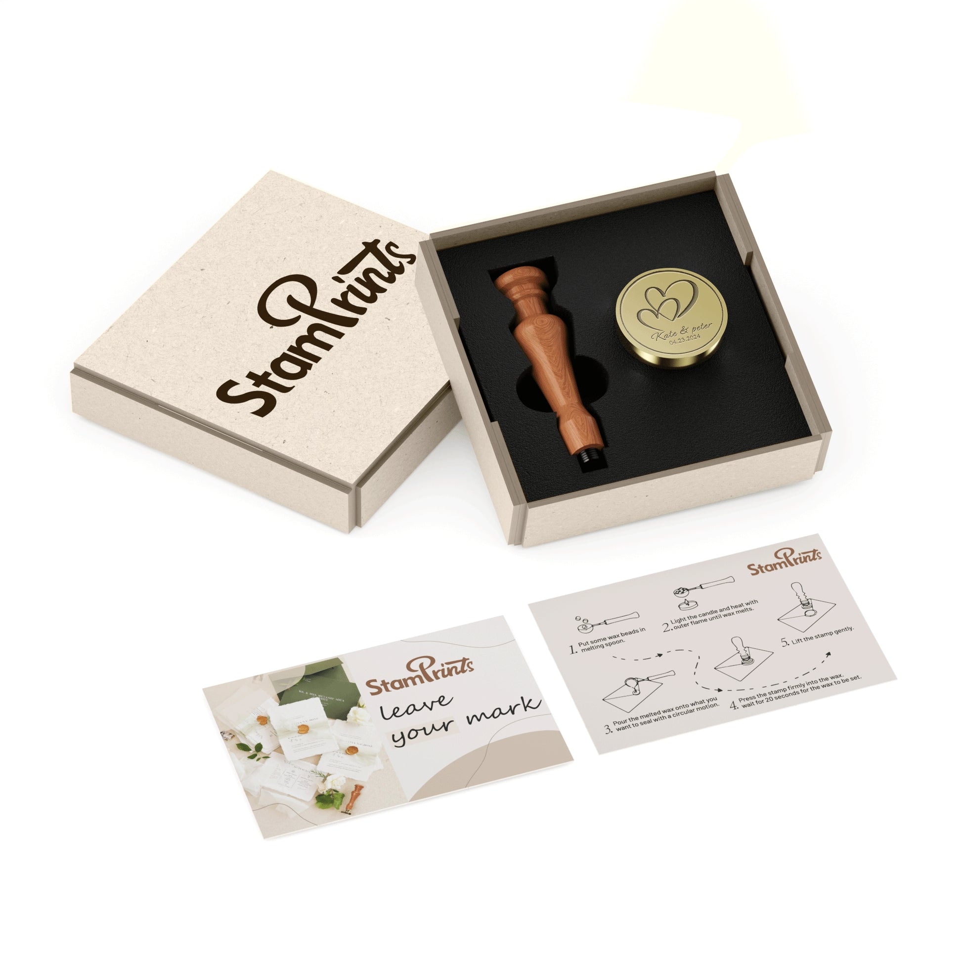 Pacote de Presente Stamprints de Carimbo de Sinete de Lacre Personalizado