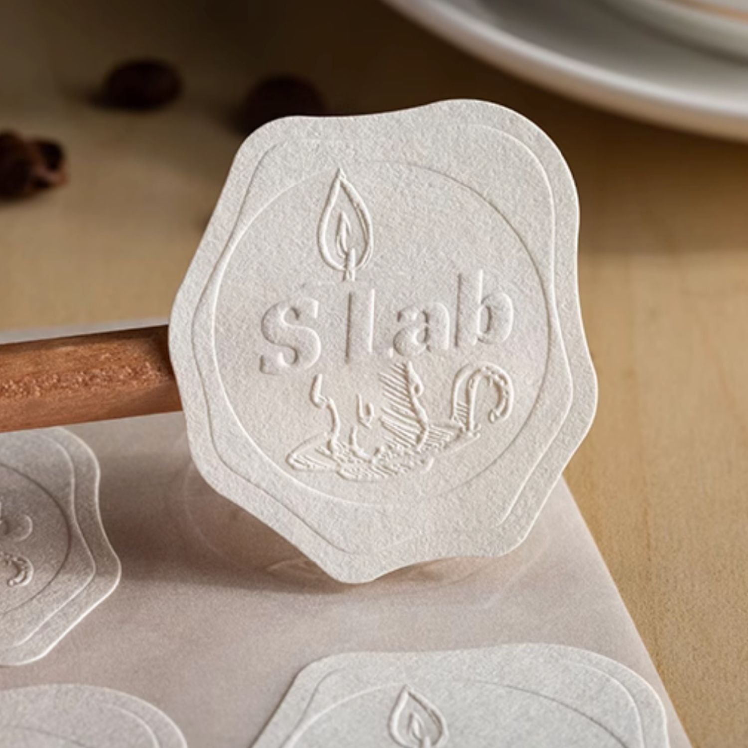 Autocolante Texturizado Gravado personalizado - Etiqueta de Marca Ecológica67