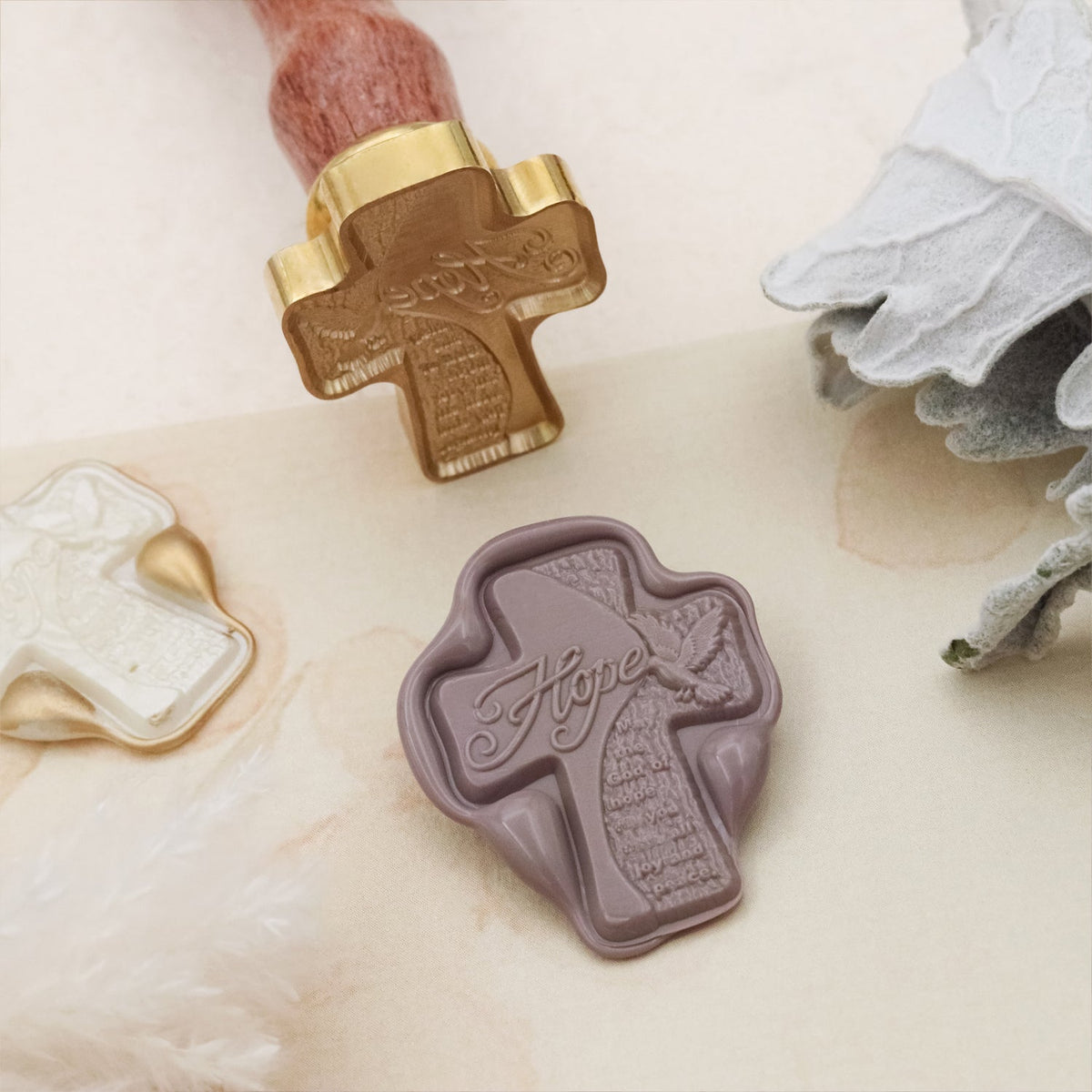 Stamprints Carimbo de Sinete de Lacre Cruz em Relevo 3D