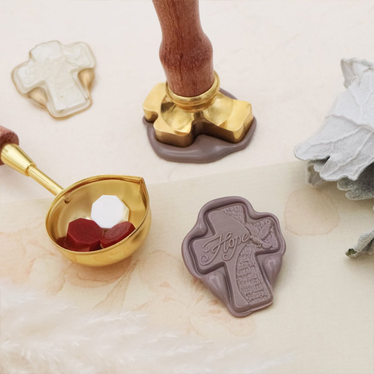 Carimbo de Sinete de Lacre Cruz em Relevo 3D Stamprints 3